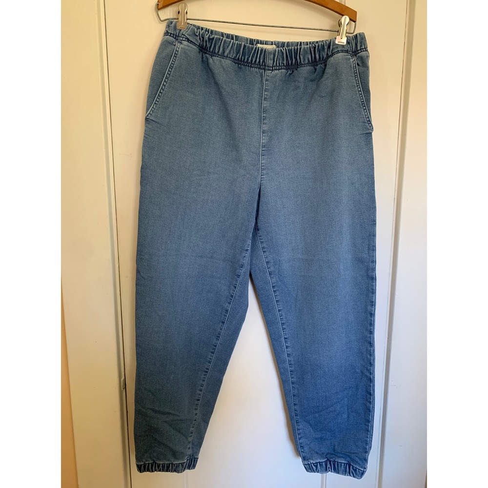 Madewell Medium Blue‎ Denim Pull On Jogger Pants Sweatpant Stretchy Size M